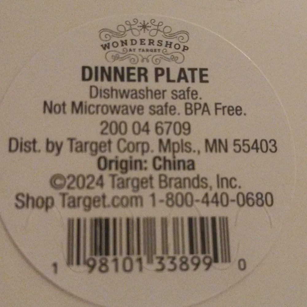 Wondershop Target Dinner Plate Colorful Cookies for Santa Rainbow Multi-Color